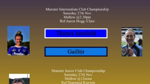 Munster club Senior Intermediate and Junior  delayed 2020 finals take place this weekend