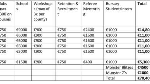 Munster Camogie Council – Development Grant 6 Proposal Summary